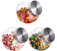 bocaux à bonbons relaxdays set de 3 1.5 litres