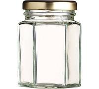 Bocaux à Confiture 227 x 45 avec Parfait À tête hexagonale Pot en verre avec couvercles pour bocaux Mason - Idéal pour les confitures, chutney et Miel