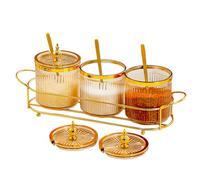 Bocaux à épices - Contenants à épices hermétiques avec couvercles et cuillères, design clair pour un accès facile et fraîcheur | Pots de rangement pour garde-manger, tiroir, réfrigérateur, restaurant