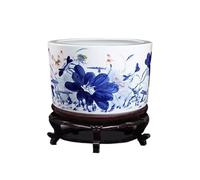 Bocaux à poissons Aquarium en céramique Jingdezhen Aquarium d'alimentation for tortues en céramique Jardin extérieur Terrasse Aquarium décoratif Décoration de salon Décoration de bureau Aquarium(35x22