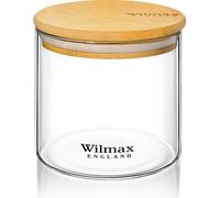 Bocaux à provisions Wilmax en verre borosilicaté, avec couvercles en bambou - WL-888502/A
