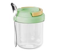 Bocaux d'avoine pour la nuit - 400 ml - Réutilisables et hermétiques - Avec cuillère - Avec couvercles - Pour céréales, salades, collations, confiture de fruits