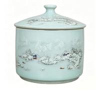 Bocaux De Conservation Céramique Style Chinois Grande Capacité Boîte À Riz Boîte À Thé Et Café Hermétique Organisateur En Porcelaine(B)