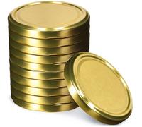 KADAX Couvercle à vis fi100 mm, couvercle de rechange avec 6 dents de blocage, couvercle Twist-Off en métal 2530 ml, 4130 ml, verres de 5000 ml (10 pièces, or)