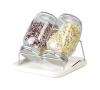 Bocaux de germination - ROYAL GARDINEER - 2 bocaux 1L avec support et bac de récupération