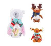 Bocaux de Noël - Pot à biscuits de Noël | Organisation de bonbons 3 pièces pour le bureau de la maison, le comptoir du garde-manger, le garde-manger, le cabinet de salle de classe