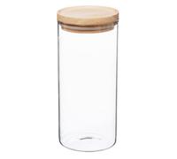 Bocaux de rangement en verre et bois couvercle hermétique Atmosphera - Bocal hermétique 1.3 Litre