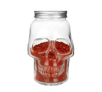 Bocaux en forme de tête de mort | 500 ml/800 ml réutilisables avec couvercle - Bocaux à sel en forme de crâne - pour pique-nique, table, pâtisserie, condiment, salle à manger, cuisine, maison