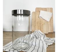 Bocaux en verre avec bouchon acier inoxydable gris