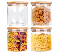 Bocaux en Verre Hermétique Set de 4 - 650ml Bocal en Verre avec Couvercle - Bocaux Rangement Cuisine - Pot en Verre avec Couvercle - Pots et Bocaux de Conservation - Bocal en Verre Hermétique