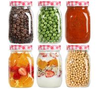 Bocaux en Verre, LIMILI Lot de 6 Bocal en Verre avec Couvercle 500ml, Pots hermétiques en Verre pour la Conservation, Bocaux Rangement Cuisine pour epices, yaourt, salade, miel, meal prep, fruit sec