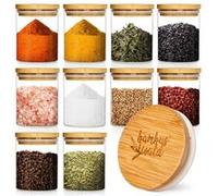 Bocaux ronds avec couvercles en bambou