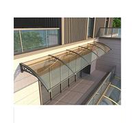 BOCbco Auvent de Porte Auvent de Fenêtre 5 Pièces Pare-Soleil En Polycarbonate Translucide Panneau Anti-Fracas Extérieur Abri de Pluie Et de Neige Abri de Toit Support En Alumiévolutif/Brown/60*400Cm