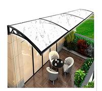 BOCbco Auvent de Porte Auvent de Fenêtre Extérieur En Polycarbonate Transparent Uv Pluie Neige Couverture Pour Porte D'Entrée Balcon Patio Anti-Fracas Abri Avec Support Taille Personnalisée/80*345Cm