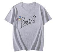 BOCCHI The Rock! T-Shirt Hitori Japanese Anime Print Tshirt 100% Cotton Tee-Shirt Short Sleeve Male Shirts 1 Grey L