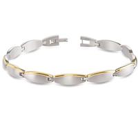 Boccia 03031-02 Bracelet à maillons pour femme en titane plaqué or hypoallergénique Argenté 21 cm, Eine Grösse, Titane, Pas de pierre précieuse
