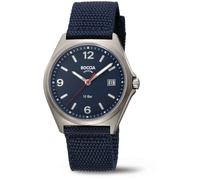 Boccia Titane 3663-03 Montre Hommes 100m Étanche Ø39mm Ruban Textile Bleu Nuit