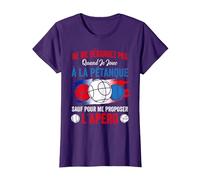 Boccia Humour Ne me dérangez Pas Quand Je Joue à la pétanque T-Shirt, Femme, Violet, M