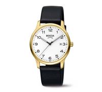 Boccia Titane 3620-08 Montre Hommes Couleur or Jaune Bracelet en Cuir Ø39mm