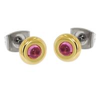 Boccia titane dames clous d'oreilles avec pierres tourmalines, rosé 050