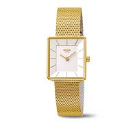 Boccia Titanium Montre Femmes 3351-06 Rectangulaire Blanc Couleur or Jaune