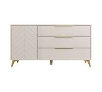 Boccioni - buffet bas - beige - 3 tiroirs et 1 porte - 154 cm - Beige