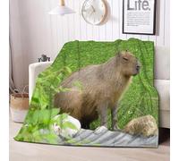 Boceoey Couverture Polaire Capybara Plaid Canape, Plaid Polaire Jeté de Canapé Doux et Chaude, Couverture Lit 2 Personnes en Flanelle, Plaids pour Couvre Jeté de Lit 220x240 cm