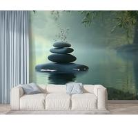 Boceoey Papier Peint Panoramique Bambou Forêt - Papier Peint Intissé Autocollant - Zen Style Jungle Décoration Murale - Adhésif Mural pour Salon Chambre, 350x256 cm - F-777