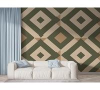 Boceoey Papier Peint Panoramique Géométrie Patchwork 3D - Motif Moderne Géométrique - Décoration Murale pour Salon & Chambre, Intissé Autocollant Papier Mural, 450x315 cm K-401