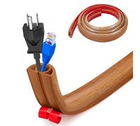 Bocguy Cache Cable Sol, Petit Canal de câble Flexible,1M x 2cm Goulotte Passe Cable Sol Silicone, Cache Fil Électrique Sol Auto-Adhésif Facile à Couper Montage pour Tous Les Câbles (Marron-Arrondi)