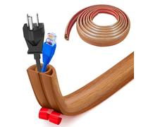 Bocguy Cache Cable Sol, Petit Canal de câble Flexible,1M x 2cm Goulotte Passe Cable Sol Silicone, Cache Fil Électrique Sol Auto-Adhésif Facile à Couper Montage pour Tous Les Câbles (Marron-Arrondi)