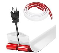 Bocguy Cache Cable Sol, Petit Canal de câble Flexible,1M x 3cm Goulotte Passe Cable Sol Silicone, Cache Fil Électrique Sol Auto-Adhésif Facile à Couper Montage pour Tous Les Câbles (Blanc-Arrondi)