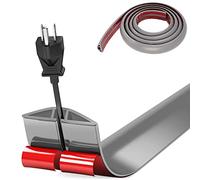Bocguy Cache Cable Sol, Petit Canal de câble Flexible,1M x 3cm Goulotte Passe Cable Sol Silicone, Cache Fil Électrique Sol Auto-Adhésif Facile à Couper Montage pour Tous Les Câbles (Gris-Arrondi)