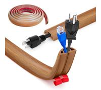 Bocguy Cache Cable Sol, Petit Canal de câble Flexible,3.0M x 3cm Goulotte Passe Cable Sol Silicone, Cache Fil Électrique Sol Auto-Adhésif Facile à Couper Montage pour Tous Les Câbles (Grain Bois)