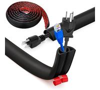 Bocguy Cache Cable Sol, Petit Canal de câble Flexible,5M x 2cm Goulotte Passe Cable Sol Silicone, Cache Fil Électrique Sol Auto-Adhésif Facile à Couper Montage pour Tous Les Câbles (Noir-Arrondi)