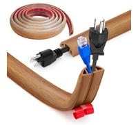 Bocguy Cache Cable Sol, Petit Canal de câble Flexible,5M x 3cm Goulotte Passe Cable Sol Silicone, Cache Fil Électrique Sol Auto-Adhésif Facile à Couper Montage pour Tous Les Câbles (Grain Bois)