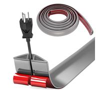 Bocguy Cache Cable Sol, Petit Canal de câble Flexible,5M x 3cm Goulotte Passe Cable Sol Silicone, Cache Fil Électrique Sol Auto-Adhésif Facile à Couper Montage pour Tous Les Câbles (Gris-Arrondi)