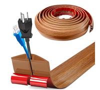 Bocguy Cache Cable Sol, Petit Canal de câble Flexible,5M x 5cm Goulotte Passe Cable Sol Silicone, Cache Fil Électrique Sol Auto-Adhésif Facile à Couper Montage pour Tous Les Câbles (Grain Bois)
