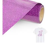 Bocguy Flex Thermocollant Pailleté Rose Violet, 30,5 CM x 152 CM Vinyle Thermocollant Cri-cut Iron On Facile à Couper & Désherber, Rouleau Vinyle Thermocollant Pailleté pour Cri-cut & Silhouette