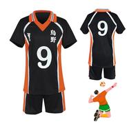 Bocguy Haikyuu Cosplay - Maillot de karasuno - Cosplay anime pour homme - Costume d'anime Haikyuu - Jersey de volleyball - Uniforme Karasuno - T-shirt et short Shouyou Hinata - Costume pour cosplay