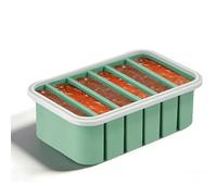 Bocguy Lot de 1 Bacs Souper Cubes De CongéLation pour Soupe en Silicone avec Couvercle, Bacs de CongéLation à 6 Compartiments pour Cubes de Soupe, Pour GlaçOns, Bouillon, Sauce Ou Beurre