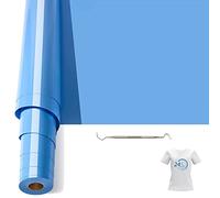 Bocguy Rouleau Vinyle Thermocollant Bleu pour Tissus 30,5 CM X 610 CM avec Outil Désherber, Flex Thermocollant pour Tissus, Cricut et Découpe Silhouette (Bleu Ciel)