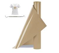 Bocguy Rouleau Vinyle Thermocollant Or pour Tissus 30,5 CM X 377 CM avec Outil Désherber, Flex Thermocollant pour Tissus, Cricut et Découpe Silhouette (Terre Or)