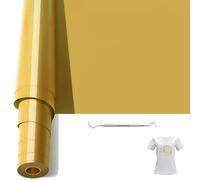 Bocguy Rouleau Vinyle Thermocollant Or pour Tissus 30,5 CM X 610 CM avec Outil Désherber, Flex Thermocollant pour Tissus, Cricut et Découpe Silhouette (Or)