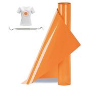 Bocguy Rouleau Vinyle Thermocollant Orange pour Tissus 30,5 CM X 377 CM avec Outil Désherber, Flex Thermocollant pour Tissus, Cricut et Découpe Silhouette (Orange Jaune)