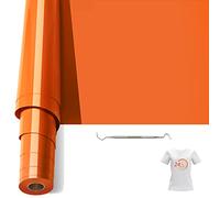 Bocguy Rouleau Vinyle Thermocollant Orange pour Tissus 30,5 CM X 610 CM avec Outil Désherber, Flex Thermocollant pour Tissus, Cricut et Découpe Silhouette (Rouge Orangé)