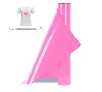 Bocguy Rouleau Vinyle Thermocollant Rose pour Tissus 30,5 CM X 377 CM avec Outil Désherber, Flex Thermocollant pour Tissus, Cricut et Découpe Silhouette (Rose)