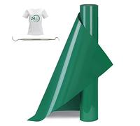 Bocguy Rouleau Vinyle Thermocollant Vert pour Tissus 30,5 CM X 377 CM avec Outil Désherber, Flex Thermocollant pour Tissus, Cricut et Découpe Silhouette (Vert)