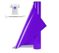 Bocguy Rouleau Vinyle Thermocollant Violet pour Tissus 30,5 CM X 377 CM avec Outil Désherber, Flex Thermocollant pour Tissus, Cricut et Découpe Silhouette (Violet)