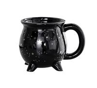 Bocguy Tasse à café sorcière, tasse chaudron de sorcière, tassen en céramique, mug sorcière pour anniversaire et Halloween cadeaux noir étoile 300 ml